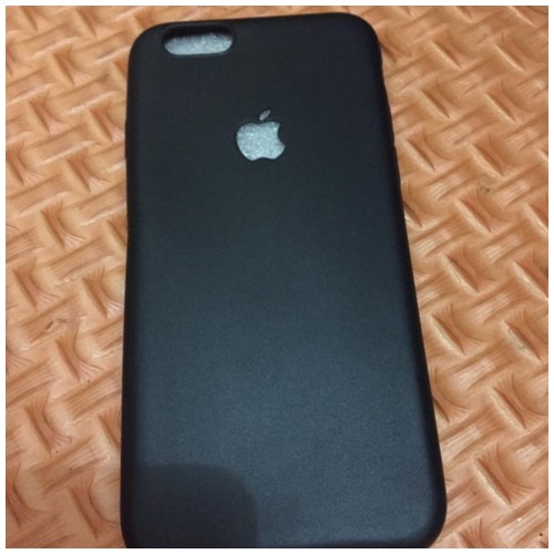 Silicon Case for iphone 6/6s with apple logo molded - black
