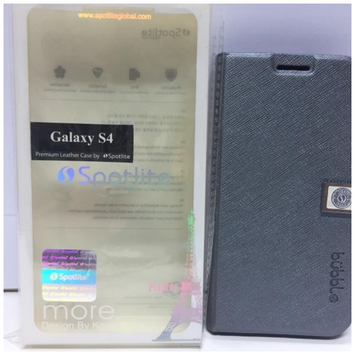 Spotlite Premium Leather Case for Samsung Galaxy S4 - Silver