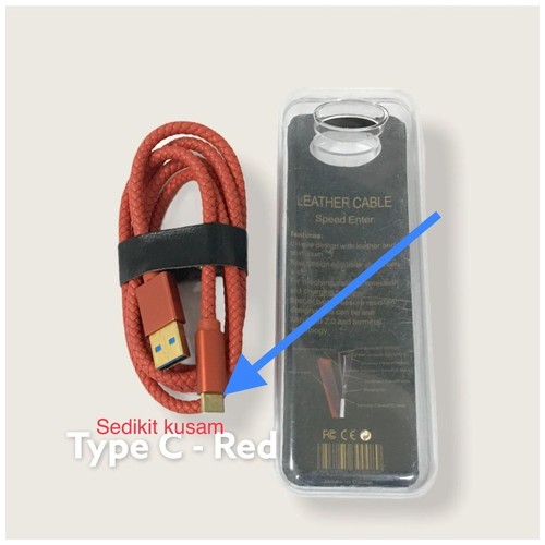 Kabel USB Type-C 3.0 Gold Plate - Quick Charge - Red