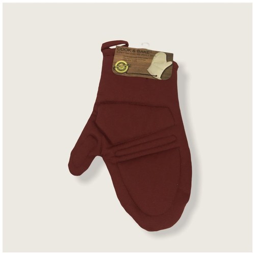 Cook & Bake extra Fitted Oven Mitt - maroon
