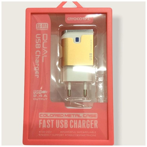 Ciyocorps Dual USB Charger 2.4A ES-D12 - Gold