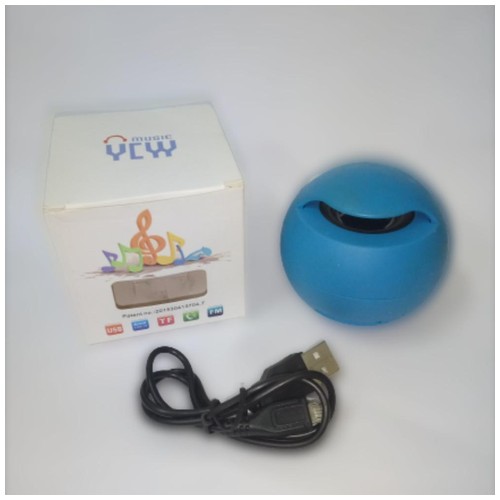 bluetooth speaker mini bulat - blue