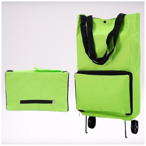 tas troli lipat / fordable trolly bag - hijau