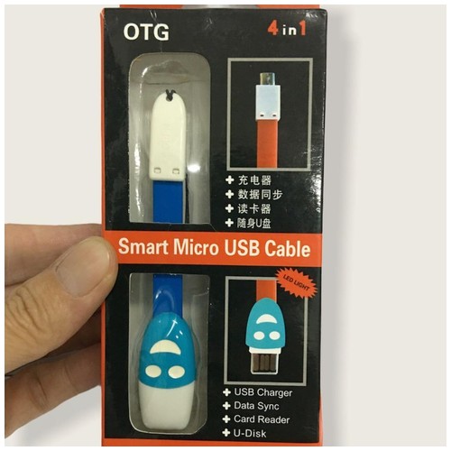 OTG Smart Micro USB Cable 4 in 1 - Blue