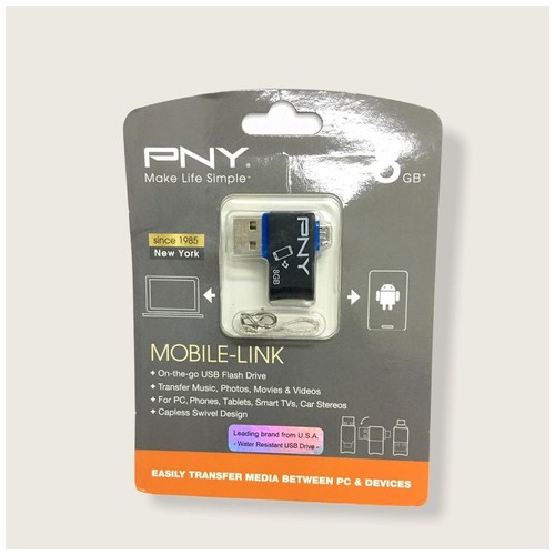 PNY 8GB OTG Micro USB Flash Drive - Blue