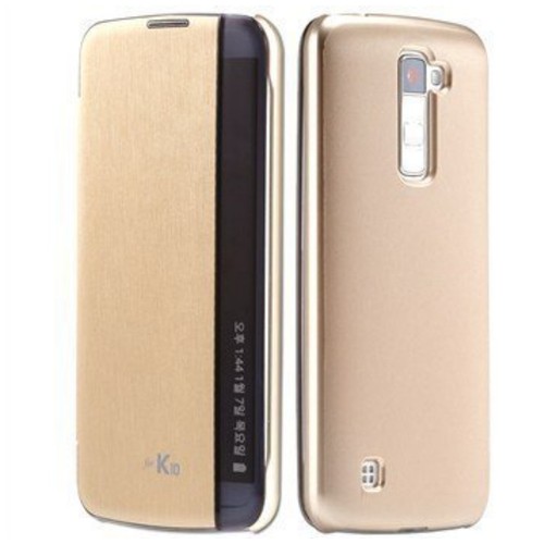 Voia Flip Cover Case for LG K10 - Gold