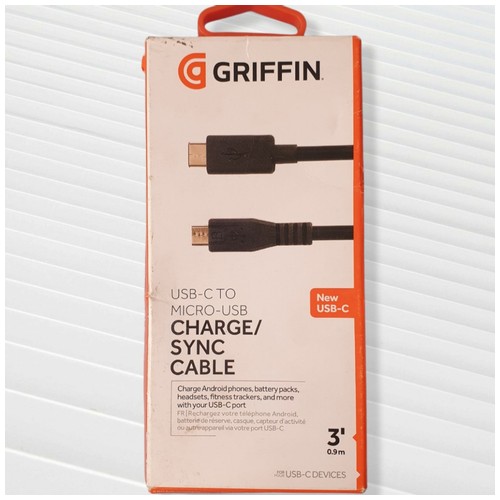 Griffin USB-C to Micro USB Charge/Sync Cable - Black