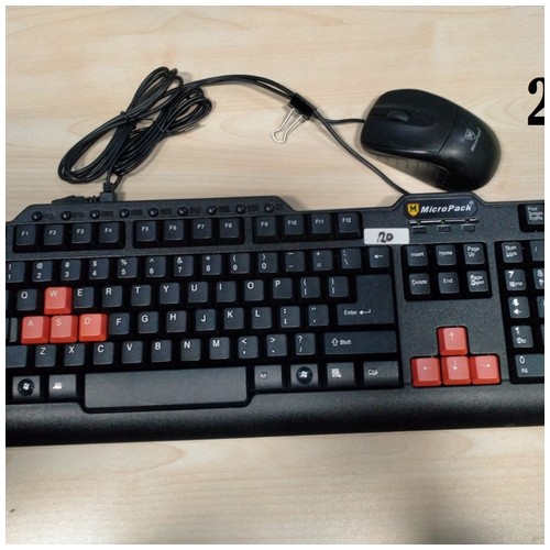 Micropack Keyboard Mouse Multimedia K/B With Optical Mouse Combo KM-2010 - Black - Grade A