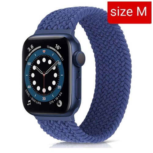 Strap Apple watch SE 6 5 4 3 42/44mm SOLO LOOP BRAIDED NYLON IWATCH - SIZE M - Ocean Blue