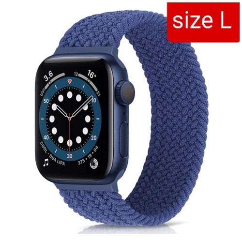 Strap Apple watch SE 6 5 4 3 42/44mm SOLO LOOP BRAIDED NYLON IWATCH - SIZE L - Ocean Blue