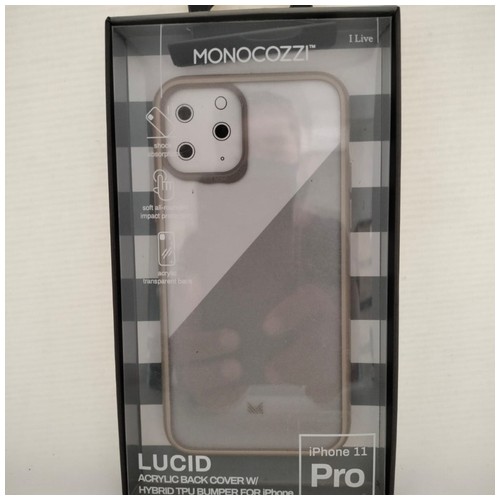 Monocozzi lucid acrylic back cover w/hybrid TPU bumper for iphone 11 PRO - BEIGE