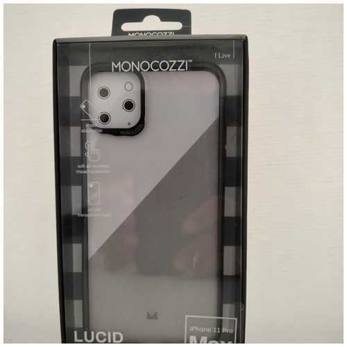 Monocozzi lucid acrylic back cover w/hybrid TPU bumper for iphone 11 PRO MAX - CHARCOAL
