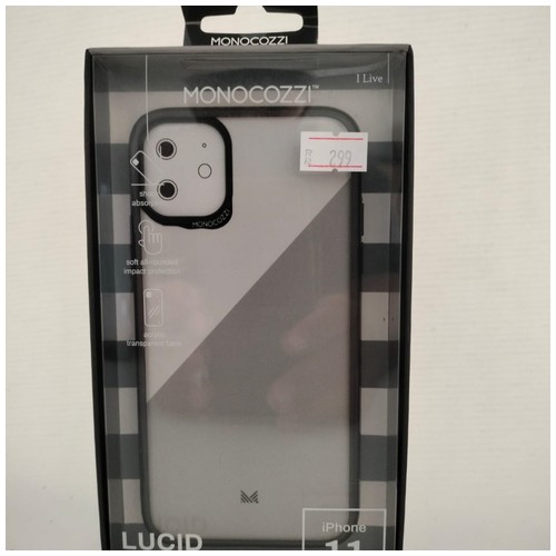 Monocozzi lucid acrylic back cover w/hybrid TPU bumper for iphone 11 - CHARCOAL