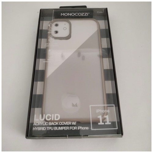 Monocozzi lucid acrylic back cover w/hybrid TPU bumper for iphone 11 - BEIGE