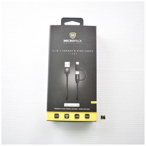 Micropack Cable 2 In 1 Data and Charging MFI 2,4AH I-201.BLK – Black