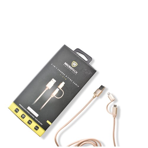 Micropack 2 in 1 Charge & Sync Cable - Gold