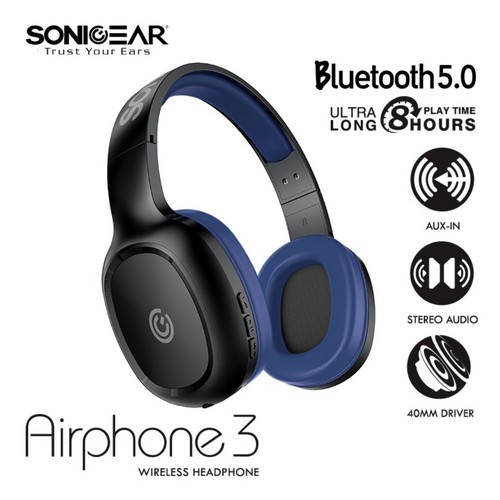 SonicGear Airphone 3 Headshet Bluetooth 5.0 Build In Microphone
