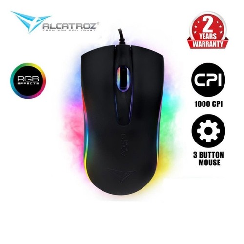 Mouse Alcatroz Asic 9 RGB - Alcatroz Asic9 RGB FX Mouse - Hitam