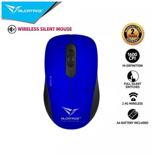 Alcatroz Silent Mouse Wireless Stealth Air 3 - Blue