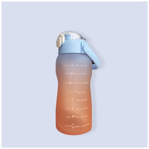 Botol Minuman Viral Botol Minuman Tristan 2L + Sticker 3D & Bening -  Baby Blue Orange