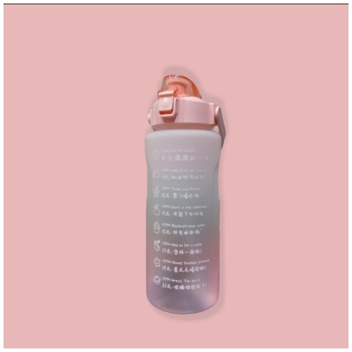 Botol Minuman Viral Botol Minuman Tritan 2L + Sticker 3D & Bening -  Baby Pink