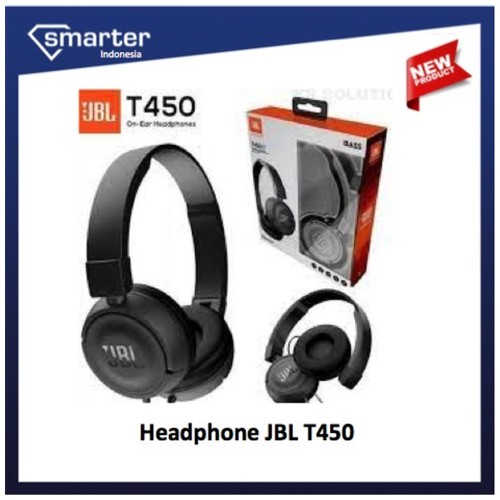 Handsfree Headphone On Ear Pure Bass JBL T450 Cable Mic IOS Android   Spesifikasi - On-ear headphones - Driver Dynamic 32 Headphone On Ear Pure Bass JBL T450 Cable Mic