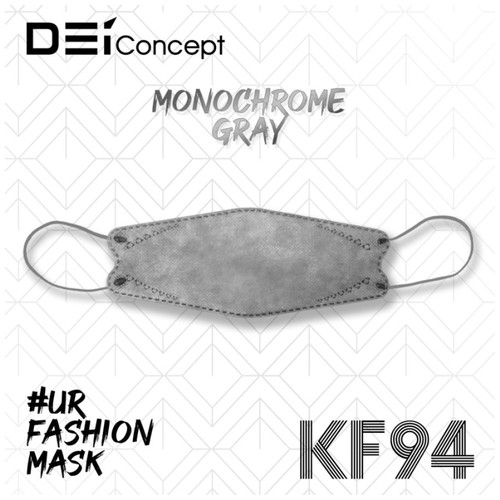 DEI MASK - Masker KF94 Monochrome Series 10's [Grey]