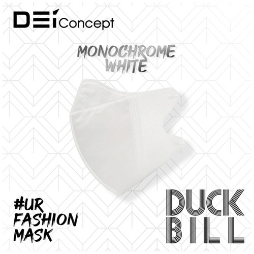 DEI MASK - Masker Duckbill Monochrome Series [White] - 25 pcs