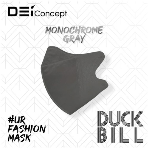 DEI MASK - Masker Duckbill Monochrome Series [Grey] - 25 pcs