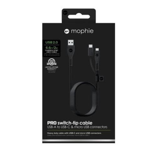 Mophie Pro Switch-Tip-Cable USB -A to USB C - Black