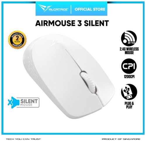 Alcatroz Wireless Mouse AirMouse 3 Silent [ 1200 CPI ] Tanpa Baterai