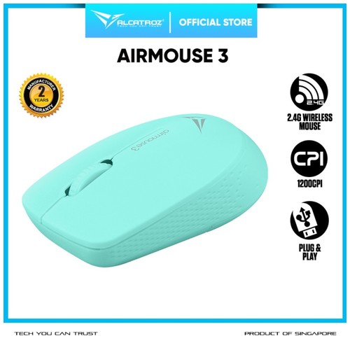 Mouse Wireless Alcatroz AirMouse 3 | 2.4G NON SILENT Optical Mouse - TANPA BATERAI