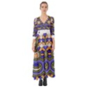 Im Button Up Boho Maxi Dres